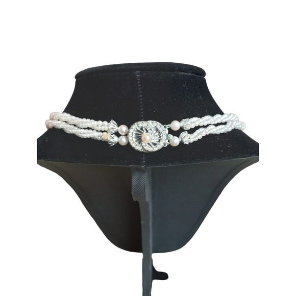 Vintage Rice Pearl Double strand Necklace - Picture 6 of 10